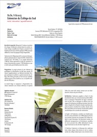 Collège du Sud Bulle Fribourg Agrandissement extension rénovation d'une école