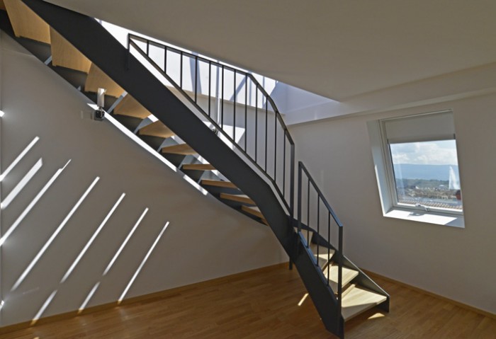 Rue Benjamin Franklin Genève Transformation rénovation immeuble classé Metalu serrurerie escalier